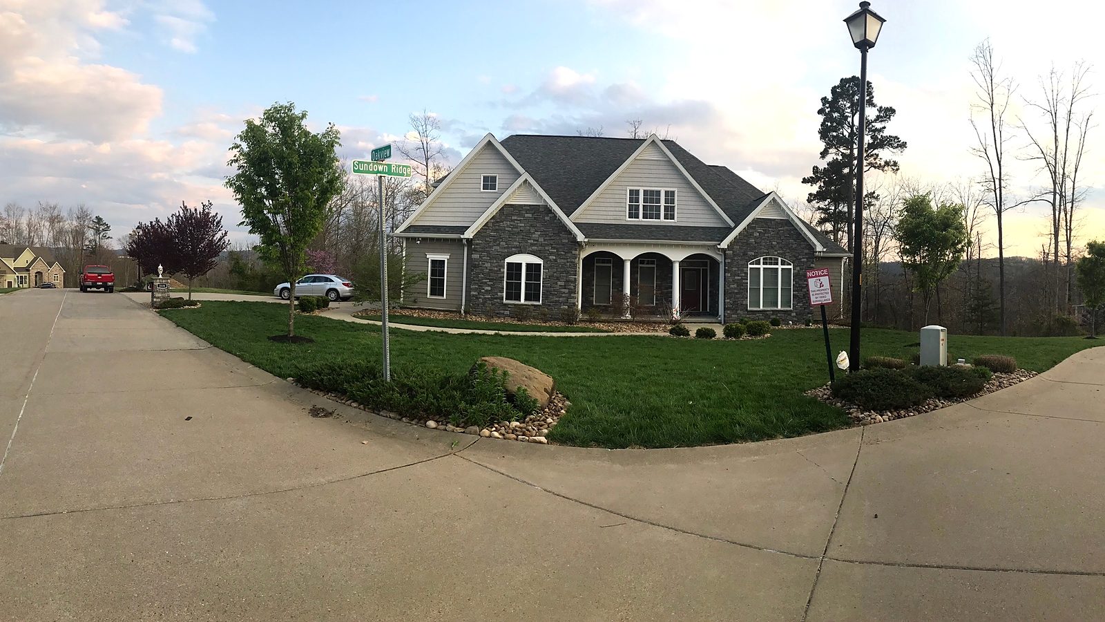A home and street in the Rockcrest Pointe neighborhood