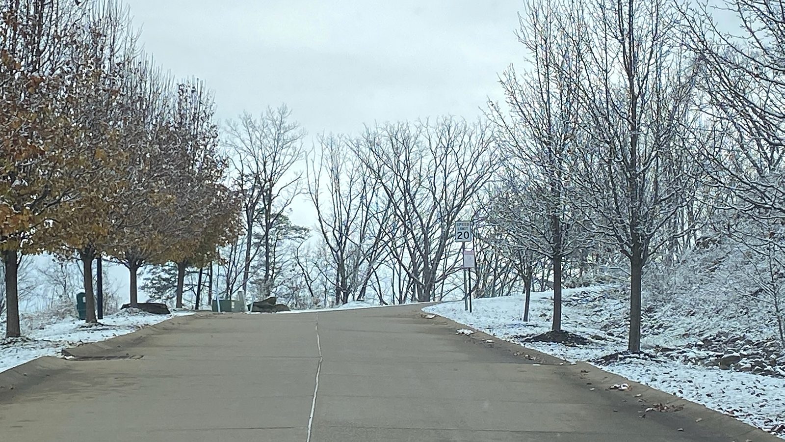 A cleared Rockcrest Pointe street after snowfall